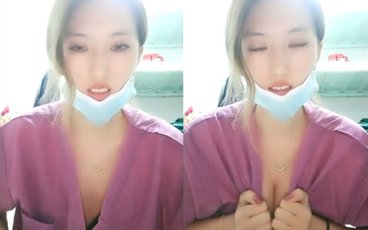 手术室里的女护士全程露脸上着班偷偷陪狼友骚一下性感的无毛逼特写展示