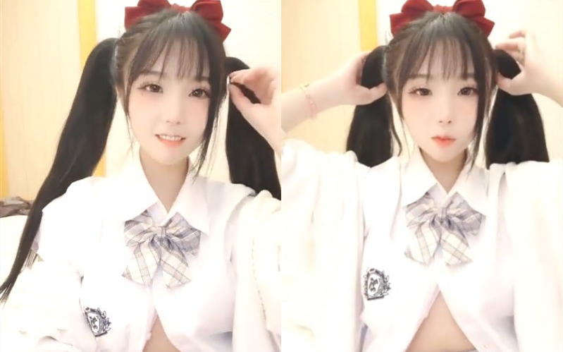 小羊羊超萌美女制服双马尾巨乳自慰