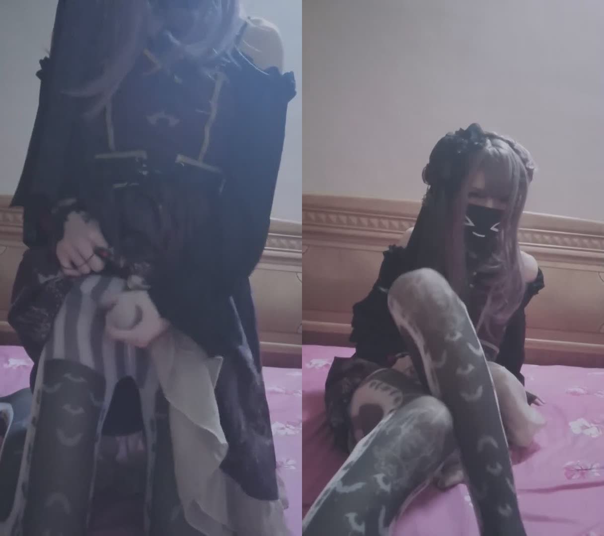 曦曦哥特洛丽塔女装 隔着裤袜冲一发