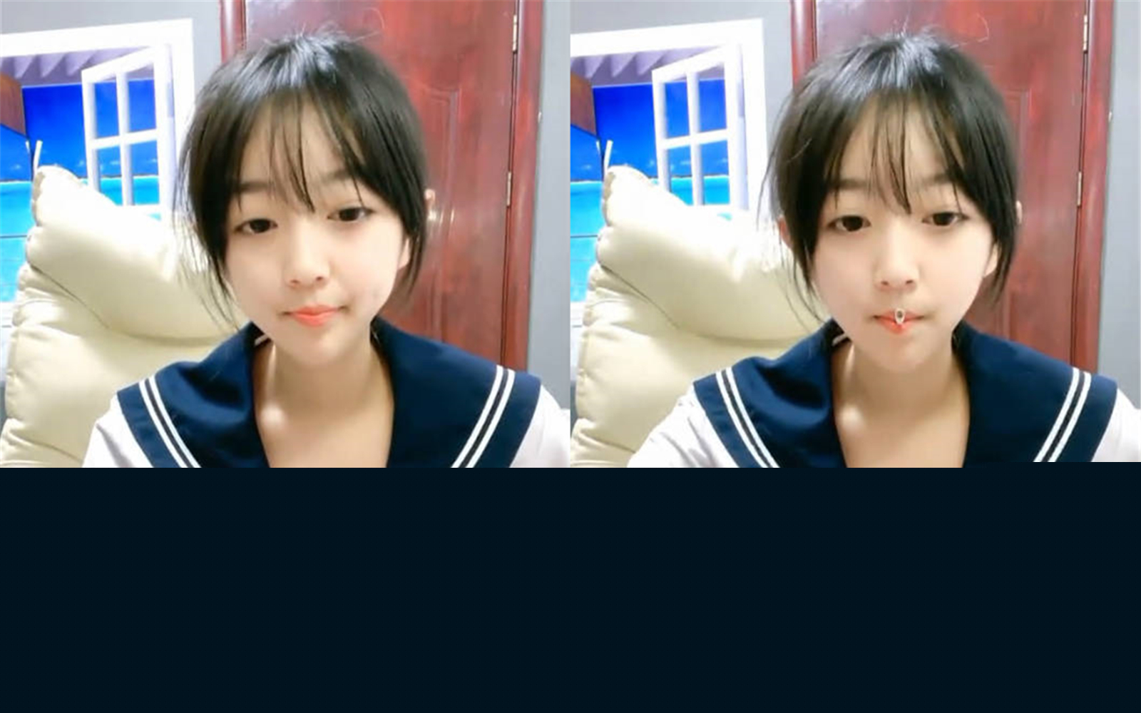 清纯乖巧邻家妹妹新买的学生制服穿上给大家看