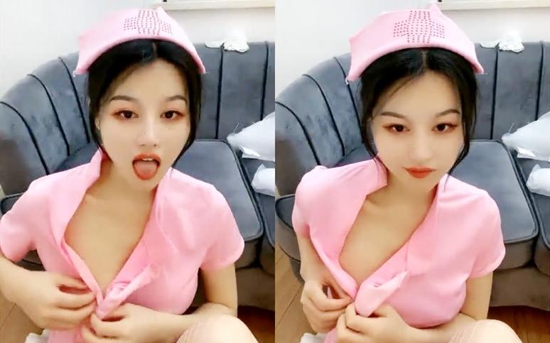 小护士装扮颜值女神下海